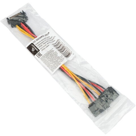 Переходник SATA - 2x SATA, 0.2м, Cablexpert CC-SATAM2F-20CM_3