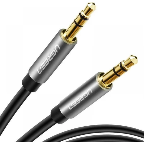 Кабель 3.5 Jack (M) - 3.5 Jack (M), 1.5м, UGREEN AV119 Grey/Black