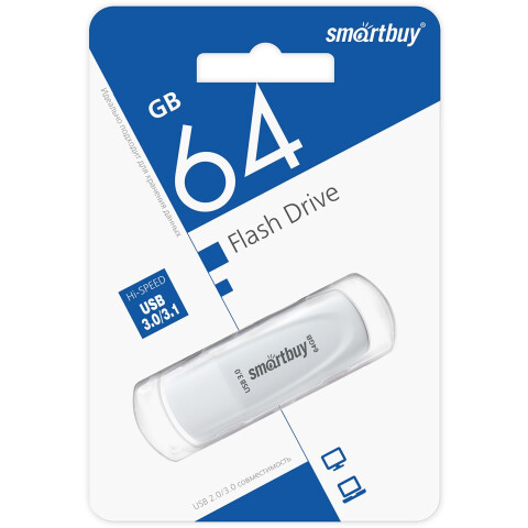 USB Flash накопитель 64Gb SmartBuy Scout White (SB064GB3SCW)_0