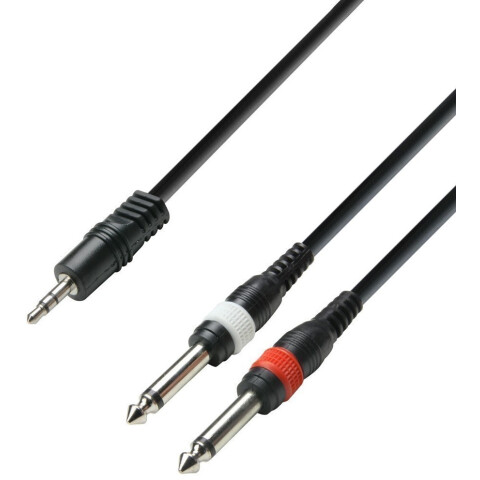 Разветвитель 3.5 Jack (M) - 2x 6.3 Jack (M), 6м, Adam Hall K3YWPP0600