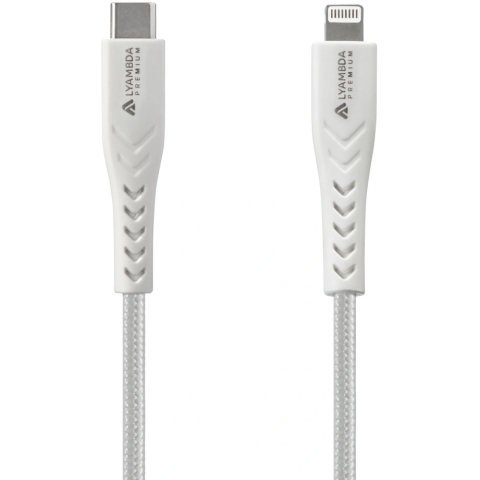 Кабель USB Type-C - Lightning, 0.5м, Lyambda LCLm05-WH