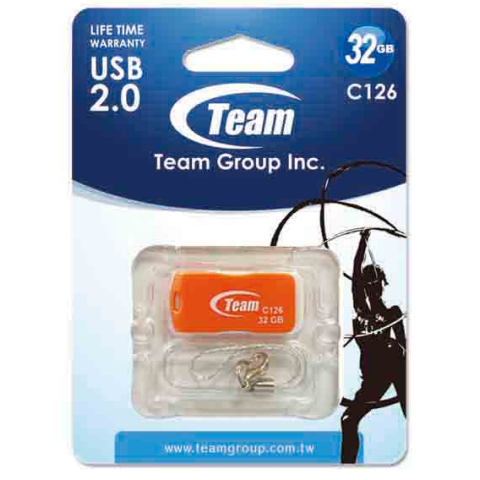USB Flash накопитель 32Gb Team C126 Drive Orange (TC12632GE01)_0