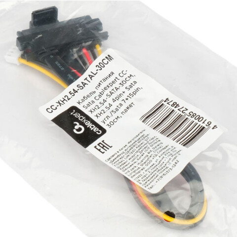 Кабель SATA + Molex - SATA (7+15-pin), 0.3м, Cablexpert CC-XH2.54-SATAL-30CM_2