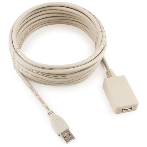 Кабель удлинительный USB A (M) - USB A (F), 4.8м, Cablexpert UAE016 White