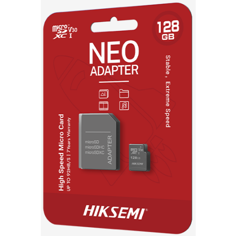 Карта памяти 128Gb MicroSD HIKSEMI NEO + SD адаптер (HS-TF-C1/128G/ADAPTER)_0