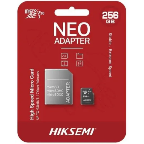 Карта памяти 256Gb MicroSD HIKSEMI NEO + SD адаптер (HS-TF-C1/256G/ADAPTER)_0