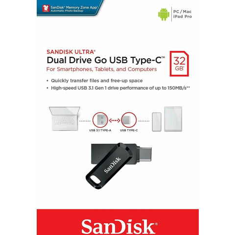 USB Flash накопитель 32Gb SanDisk Ultra Dual Drive Go (SDDDC3-032G-G46)_4