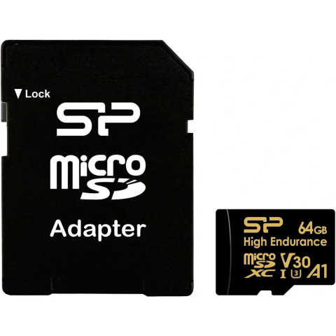 Карта памяти 64Gb MicroSD Silicon Power Golden High Endurance + SD адаптер (SP064GBSTXDV3V1HSP)_0