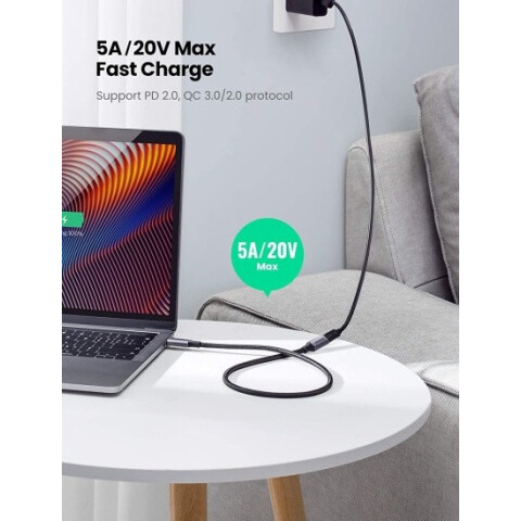 Кабель удлинительный USB Type-C - USB Type-C, 0.5м, UGREEN US372 Black_3