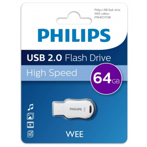 USB Flash накопитель 64Gb Philips WEE 2.0 (FM64FD110B)