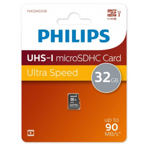 Карта памяти 32Gb MicroSD Philips (FM32MD55B)