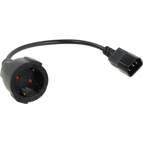 Переходник питания Schuko - IEC-320-C14, 0.15м, VCOM CE002-CU0.75-0.15M