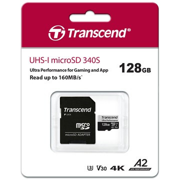 Карта памяти 128Gb MicroSD Transcend + SD адаптер (TS128GUSD340S)_0