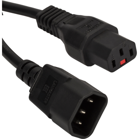 Кабель питания IEC-320-C13 - IEC-320-C14, 0.5м, Lanmaster LAN-PP13L/14-0.5-BK