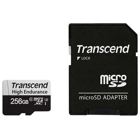 Карта памяти 256Gb MicroSD Transcend + SD адаптер (TS256GUSD350V)