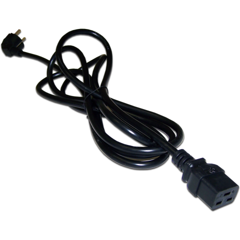 Кабель питания IEC-320-C19 - Schuko, 0.5м, Lanmaster LAN-PP19/SHA-0.5-BK