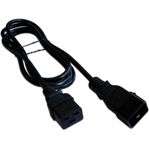 Кабель питания IEC-320-C19 - IEC-320-C20, 3м, Lanmaster LAN-PP19/20-3.0-BK