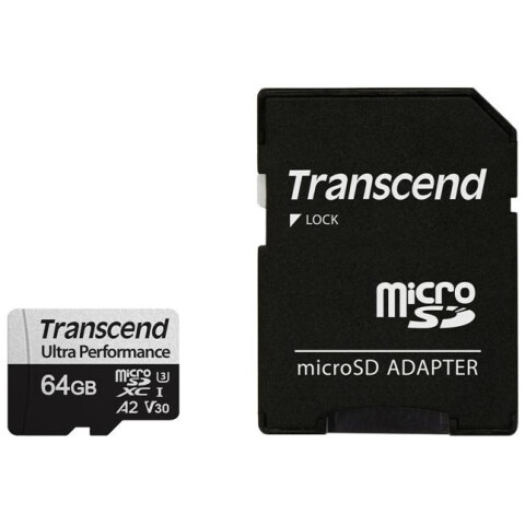 Карта памяти 64Gb MicroSD Transcend + SD адаптер (TS64GUSD340S)_0