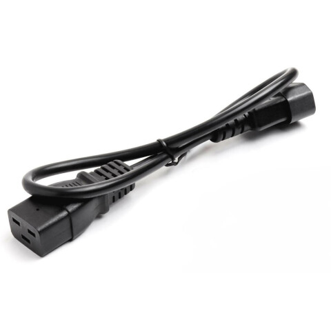 Кабель питания IEC-320-C19 - IEC-320-C14, 0.5м, Lanmaster LAN-PP19/14-0.5-BK