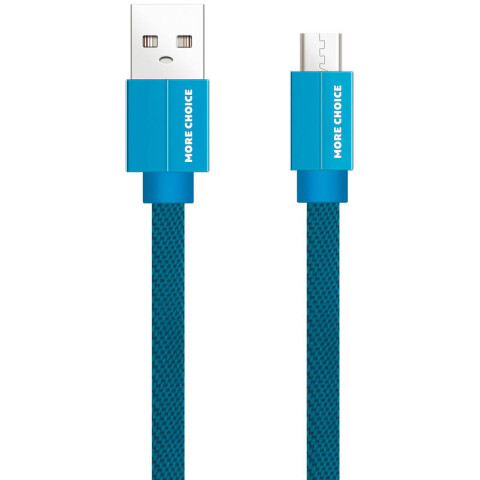 Кабель USB - microUSB, 1м, More Choice K20m Blue
