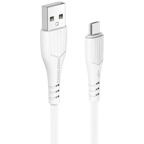 Кабель USB - microUSB, 1м, More Choice K22m White