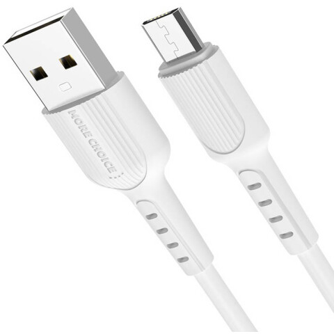 Кабель USB - microUSB, 1м, More Choice K26m White