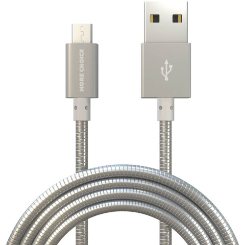 Кабель USB - microUSB, 1м, More Choice K31m Silver_0