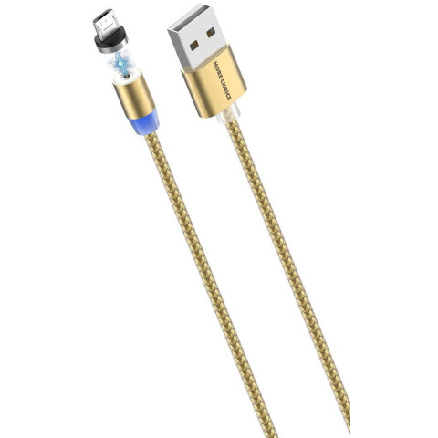 Кабель USB - microUSB, 1м, More Choice K61Sm Gold