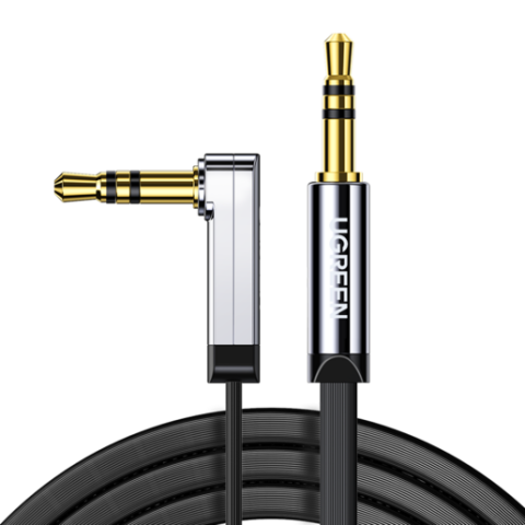 Аудиокабель удлинительный 3.5 Jack (M) - 3.5 Jack (M), 1м, UGREEN AV119 Silver/Black