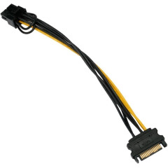 Кабель питания для видеокарты 8-pin PCI-E - SATA 15-pin, 0.2м, Cablexpert (CC-PCIE-SATA-20CM)_1