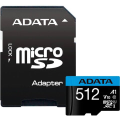 Карта памяти 512Gb MicroSD ADATA + SD адаптер (AUSDX512GUICL10A1-RA1)_0