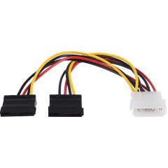 Переходник Molex - 2x SATA, 0.2м, GoPower 00-00027494_2