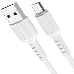 Кабель USB - microUSB, 1м, More Choice K26m White_0