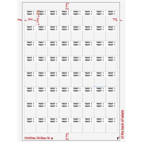 Наклейки Hyperline WMBL-25x33-A4L-WH