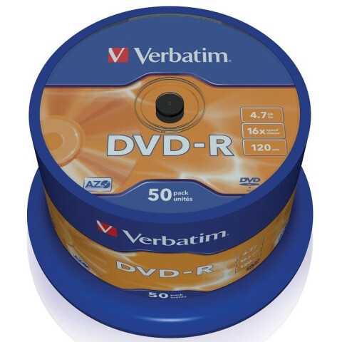 Диск DVD-R Verbatim 4.7Gb 16x Cake Box (50шт) (43548)