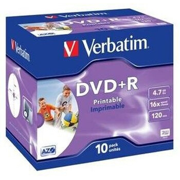 Диск DVD+R Verbatim 4.7Gb 16x Jewel Case Printable (10шт) (43508)