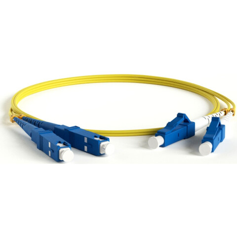 Патч-корд Hyperline FC-D2-9-LC/UR-SC/UR-H-0.5M-LSZH-YL, 0.5м