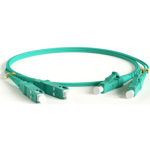 Патч-корд Hyperline FC-D2-503-LC/PR-SC/PR-H-5M-LSZH-AQ (FC-503-LC-SC-10G-5M), 5м