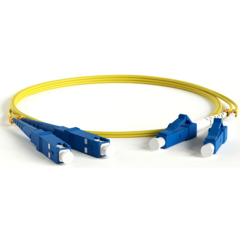 Патч-корд Hyperline FC-D2-9-LC/UR-SC/UR-H-3M-LSZH-YL, 3м