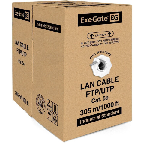 Бухта Exegate UTP-2-C5e-CU-S24-IN-PVC-GY-305, 305м