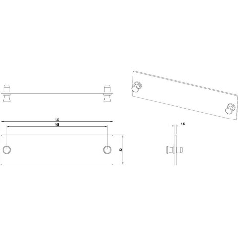 Заглушка Hyperline FO-FRM-W120H32-BL-BK