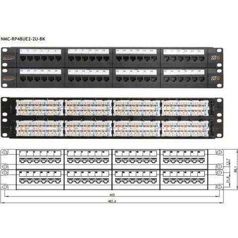 Патч-панель NIKOMAX NMC-RP48UE2-2U-BK