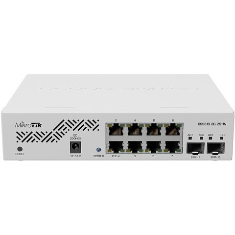 Коммутатор (свитч) MikroTik CSS610-8G-2S+IN