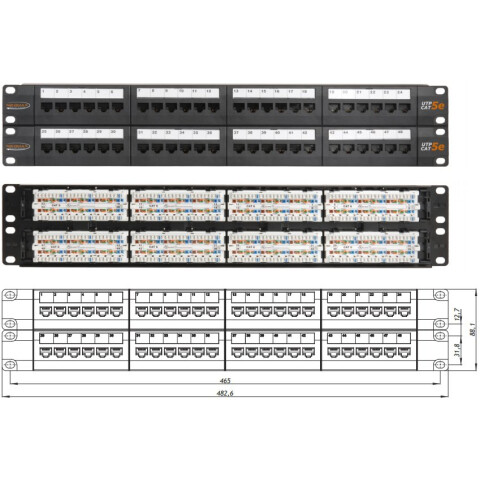 Патч-панель NIKOMAX NMC-RP48UD2-AN-2U-BK