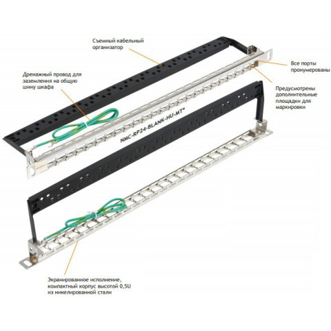 Патч-панель NIKOMAX NMC-RP24-BLANK-HU-MT