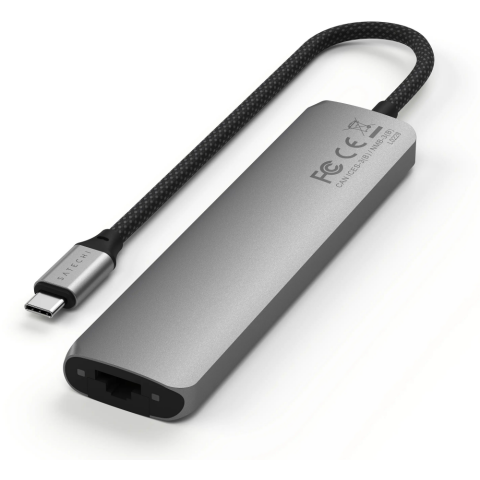Док-станция Satechi 7-in-1 USB-C Slim Multiport Adapter with Ethernet Space Gray_1
