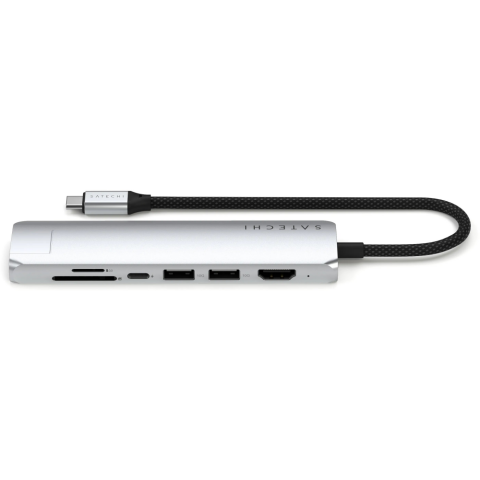Док-станция Satechi 7-in-1 USB-C Slim Multiport Adapter with Ethernet Silver_0