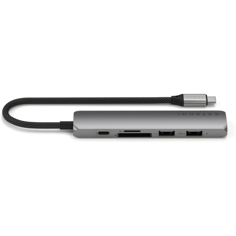 Док-станция Satechi 6-in-1 USB-C Slim Multiport Adapter Space Grey_0