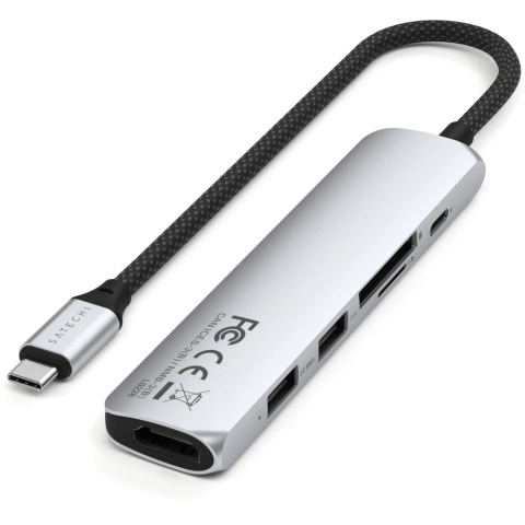 Док-станция Satechi 6-in-1 USB-C Slim Multiport Adapter Silver_1