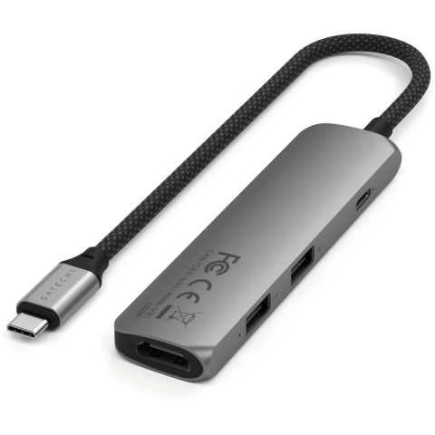 Док-станция Satechi 4-in-1 USB-C Slim Multiport Adapter 4K Space Grey_1
